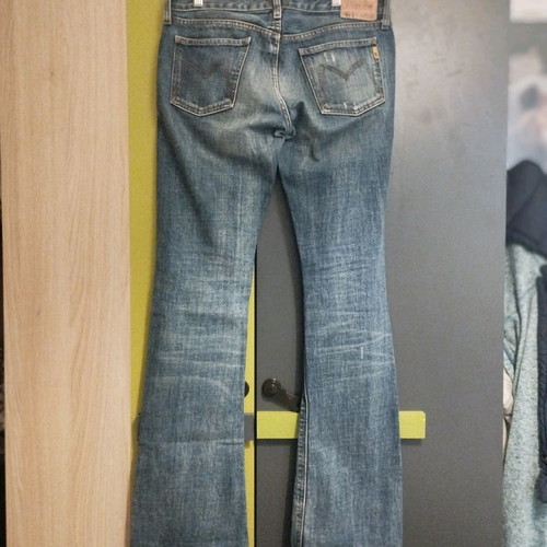 Meltin'Pot women's jeans used with factory distress bootcat W27L34