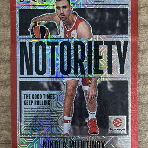 2025-26 Panini Select Euroleague Basketball Nikola Milutinov Notoriety Red Mojo card like new
