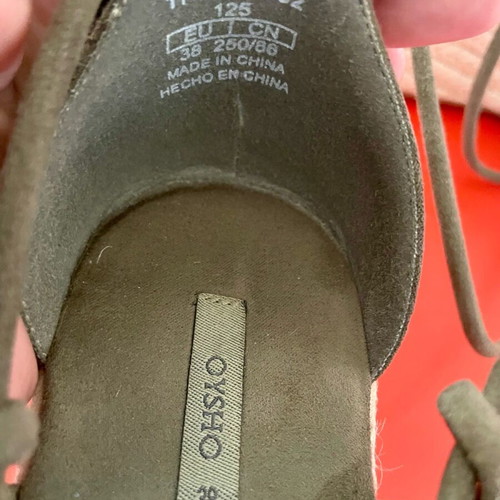 Bershka espadrilles like new khaki with unique design size 38