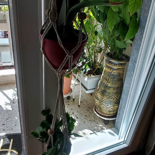 Macrame plant hanger new, double rope for pots
