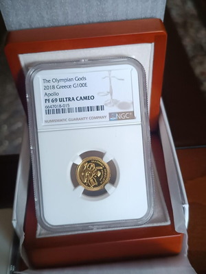 100 Euro 2018 Gold Apollo Proof Coin Certified PF 69 Ultra Cameo