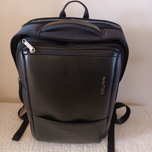 Nautica leather backpack like new with 8 compartments and USB port