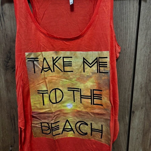 Pink Woman sleeveless blouse used, orange, size M