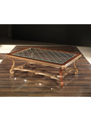 Classic lounge coffee table Idea & Epiplo μεταχειρισμένο, ξύλο και γυαλί