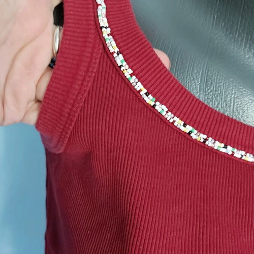 Street One by Gap ribbed top with beads like new, sizes L to 3XL