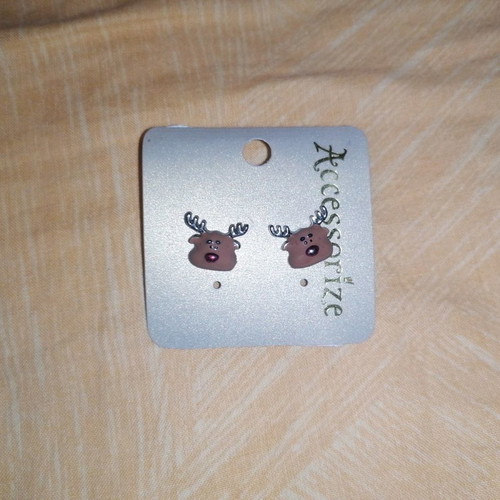 Christmas earrings reindeer new Accessorize