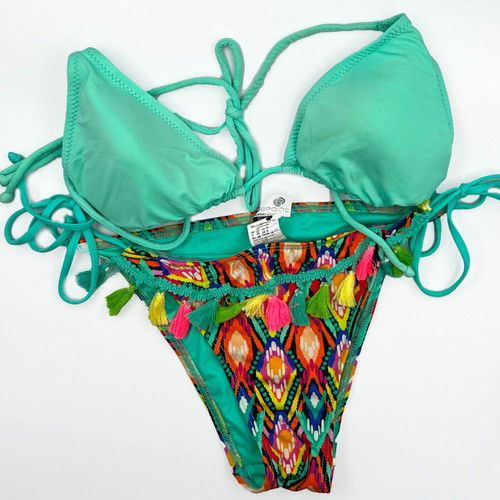 Bluepoint bikini swimsuit used, multicolor and green