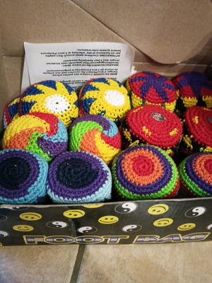 Foot bag (Hacky Sack) like new, box of 24 pieces