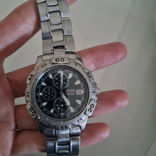Citizen chronograph unisex watch used with stainless steel bracelet