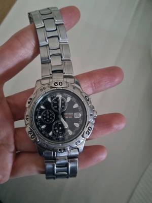 Citizen chronograph unisex watch used with stainless steel bracelet