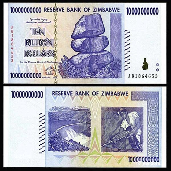  ZIMBABWE 10 Billion Dollars UNC 2008