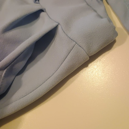 Women's fabric style blazer and pants set like new, blue