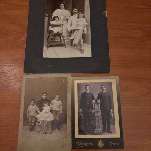 Collectible thick paper photos used, set of 3