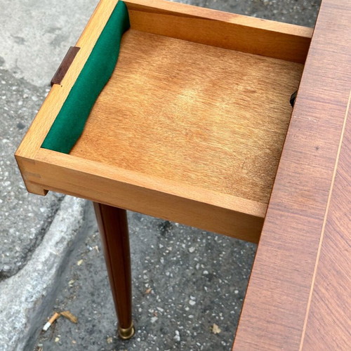 Console dining side table used, half-moon, dimensions 100x79 cm
