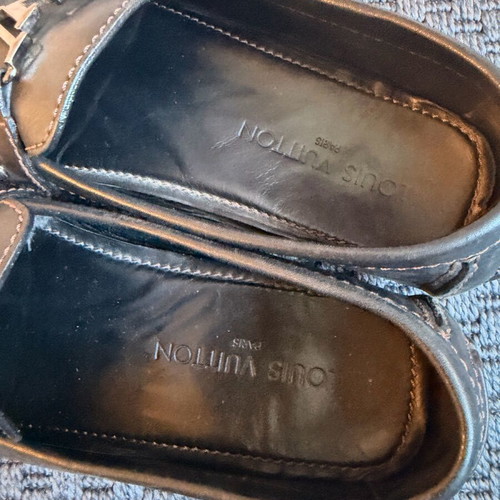 Louis Vuitton black leather loafers used