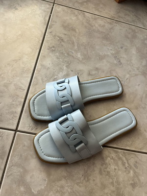 Baby Blue Sandals like new, size 36, slip-on style
