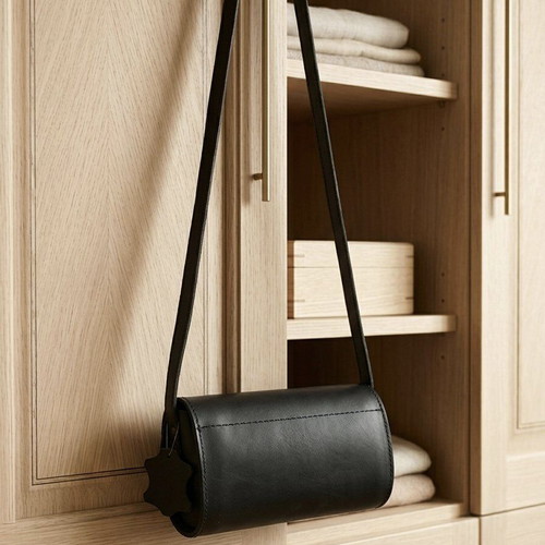 Handmade leather shoulder bag new, black