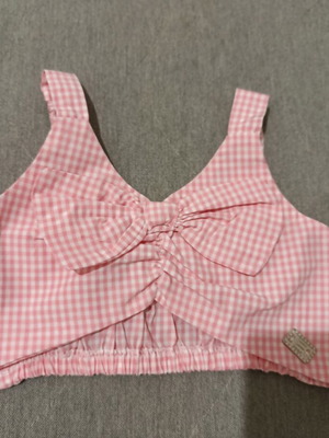 Σετ φούστα και crop top Εβίτα για κορίτσι 3 ετών σαν καινούργιο, άσπρο και ροζ