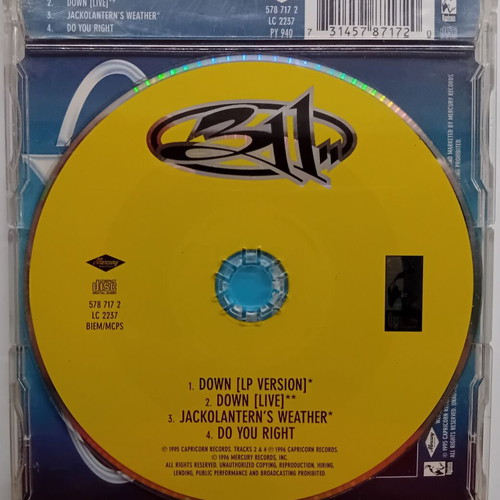 311 Down CD Single 1995 like new, rock