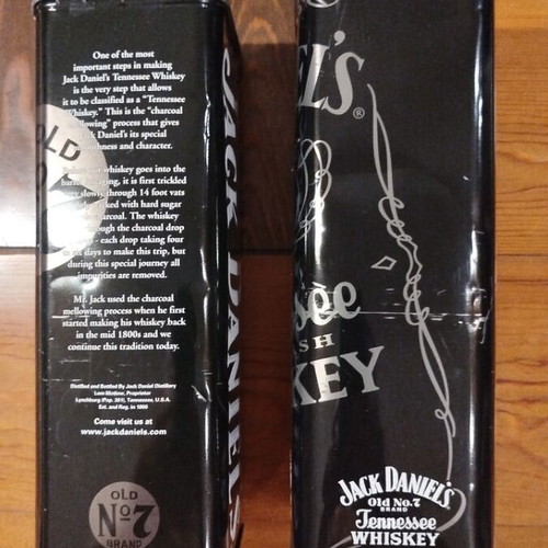 Jack Daniel's Tennessee Whiskey metal collectible boxes, set of 2