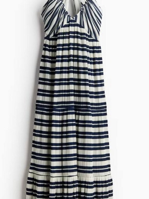 H&M dress XL new with tags, white and blue