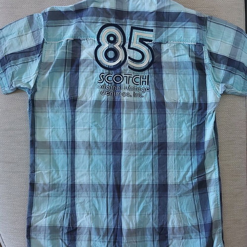Scotch & Soda short-sleeve shirt blue like new, size M for 16 years
