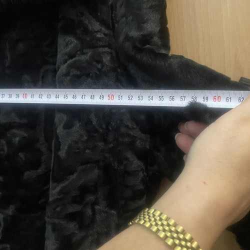 Astrakhan fur coat with mink collar