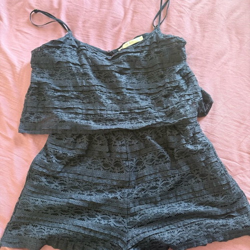 Zara one-piece shorts blue navy color like new with lace