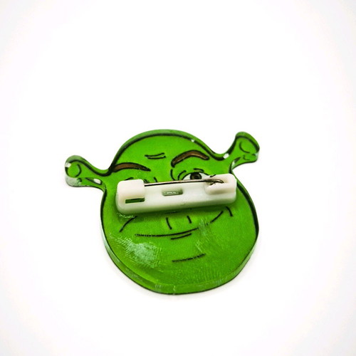 Shrek pin new, green, 3.5 cm