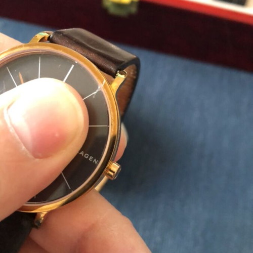 Skagen SWK6213 used unisex watch with brown leather strap