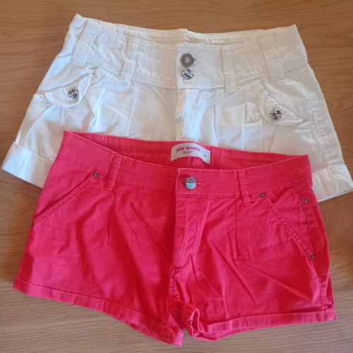 Pink Woman shorts pack of 2 used, size XS 34 6