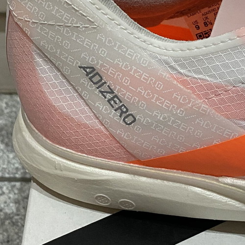 Adidas Adizero Avanti running shoes new, size 42.5, white and orange