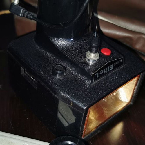 Kako Elite L vintage flash grip used with case and support bracket