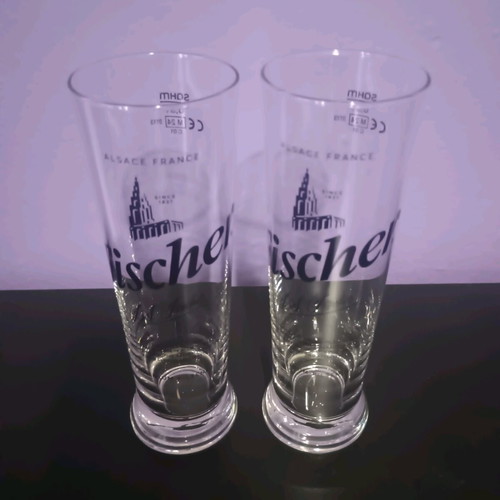 Fischer beer glass set of 2 0.3lt brand new unused