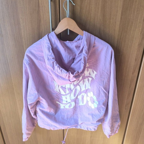 Bershka jacket purple-pink open with hood satin texture size M new