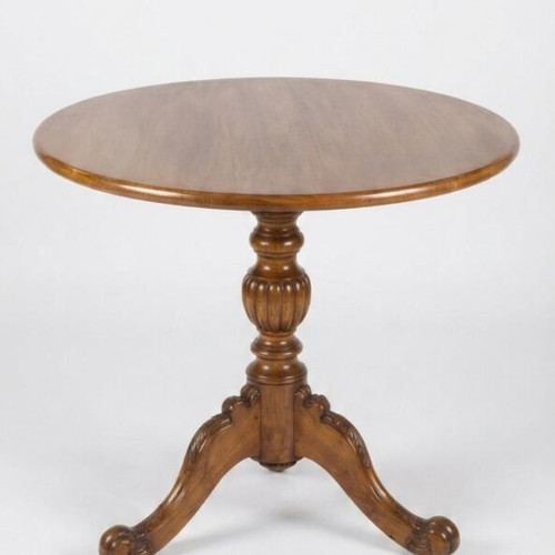 Classic oval coffee table used, solid walnut wood