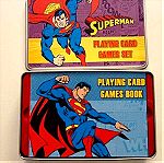  SUPERMAN PLAYING CARD GAMES SET IN COLLECTIBLE TIN BOX NEW