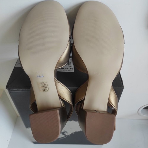 Paola Ferri leather sandals, gold, size 41, 7cm heel
