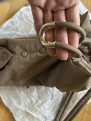 Zara shoulder bag like new, beige faux leather with drawstrings