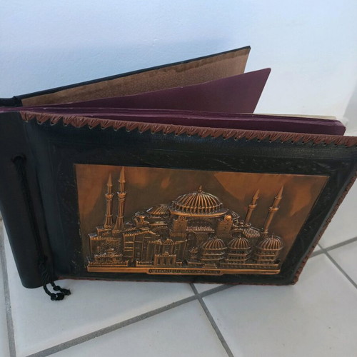 Photo Album from Constantinople with Embossed Copper Cover, New