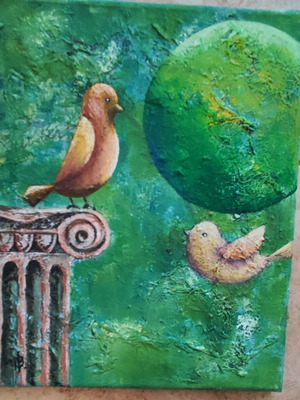 Framed acrylic painting on canvas 25x30 cm new