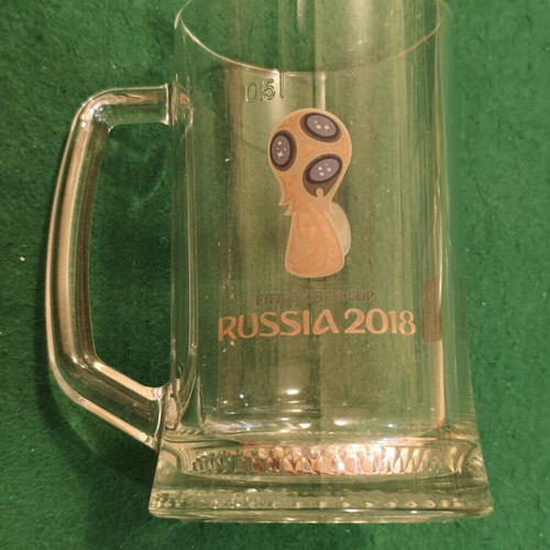 Russia 2018 FIFA World Cup glass beer mug, official licensed product