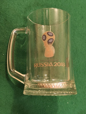 Russia 2018 FIFA World Cup glass beer mug, official licensed product