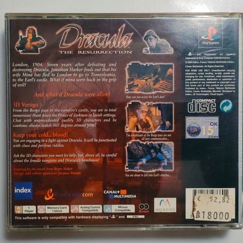 Dracula The Resurrection PS1 game used