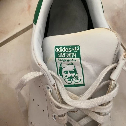 Adidas Stan Smith casual shoes used, size 45 1/3, white and green