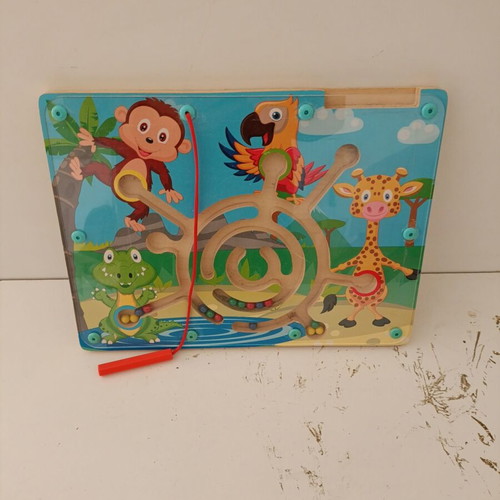Wooden toy with magnets used
