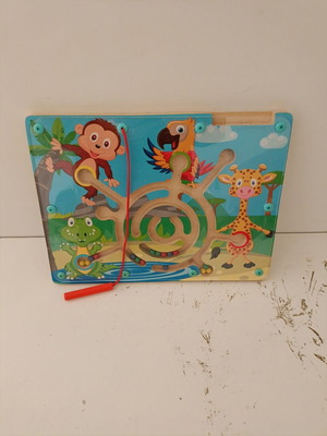 Wooden toy with magnets used