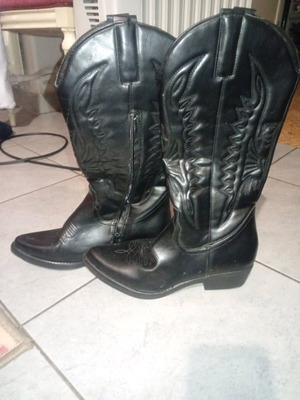 Cowboy leather boots like new, black, size 37
