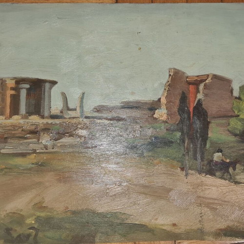 Nikolaos Santorinaios Oil Painting 51×30 on Wood New