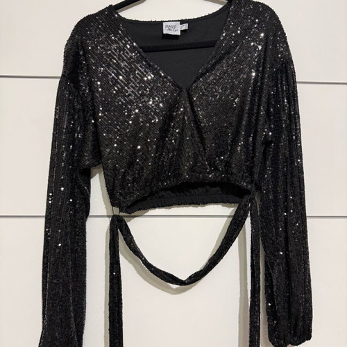 Sparkling top Princess Polly like new, black, size M